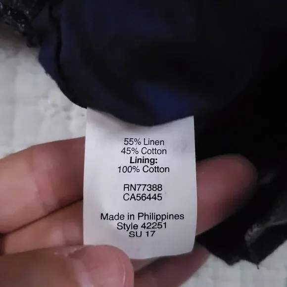 J.Crew Aztec Western Linen Blue Skirt Feather Design Pocket Paper Bag Waist 4 - Picture 6 of 8